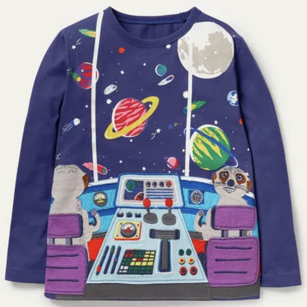 Mini Boden starboard blue control center tee